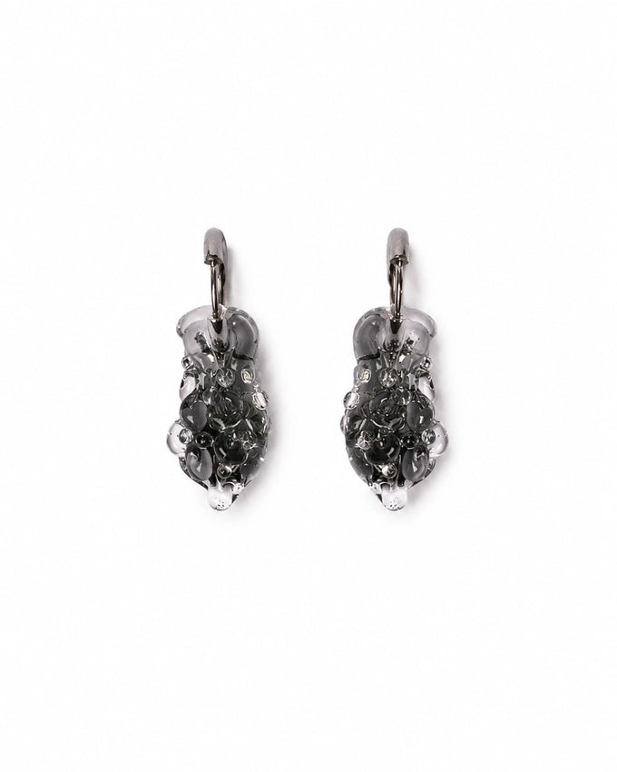 Сережки Drop Чорні зі скла, чорний, пара, ro.ro crafts