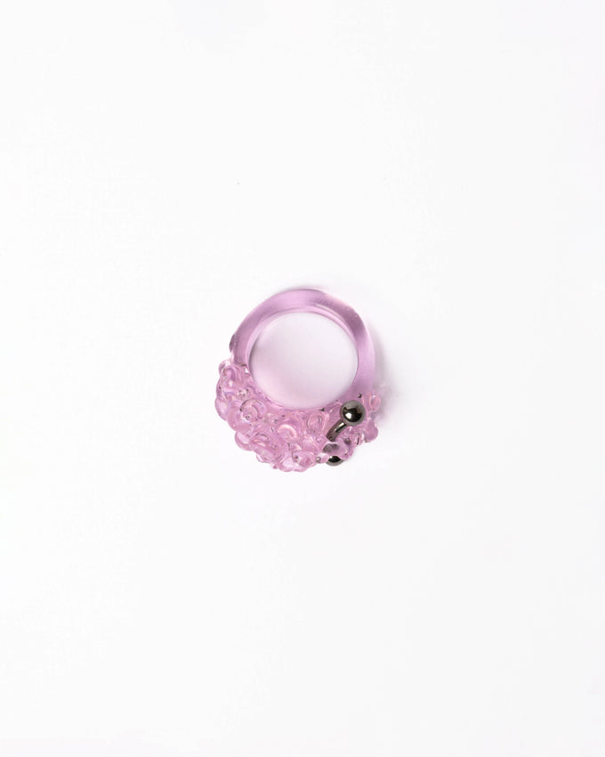 Кільце Bubble рожеве зі скла, з пірсингом, ro.ro crafts