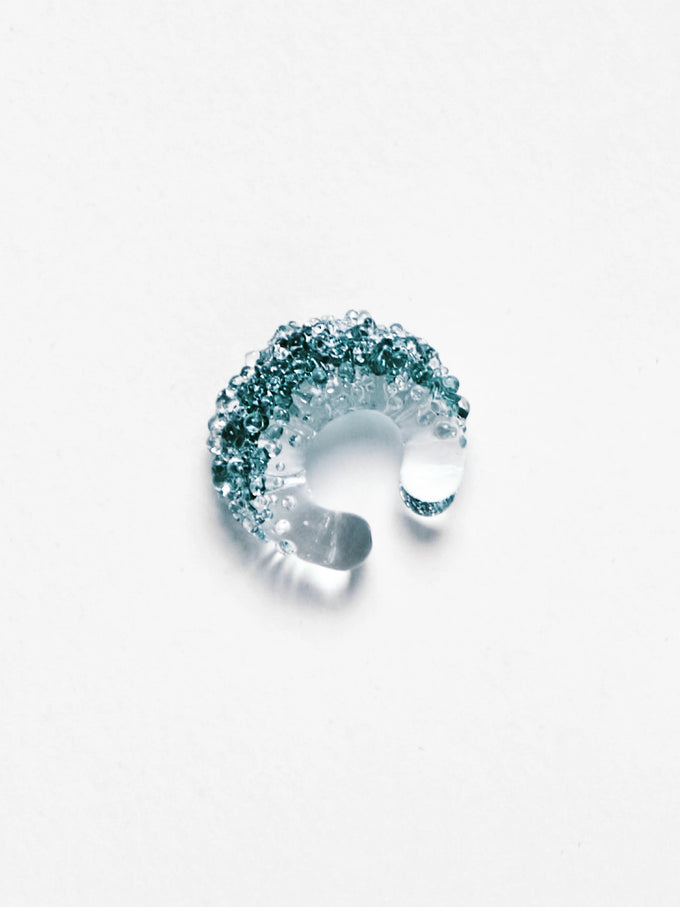 Каф на вухо Dew Green tide з муранського скла, ro.ro crafts