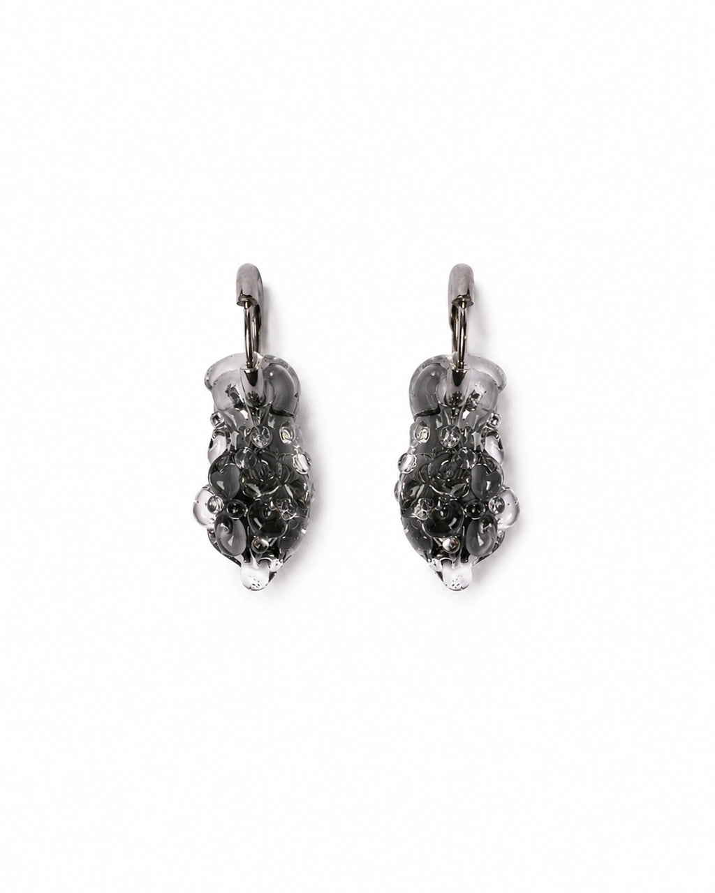 Сережки Drop Чорні зі скла, чорний, пара, ro.ro crafts