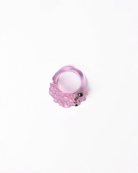 Кільце Bubble рожеве зі скла, з пірсингом, ro.ro crafts